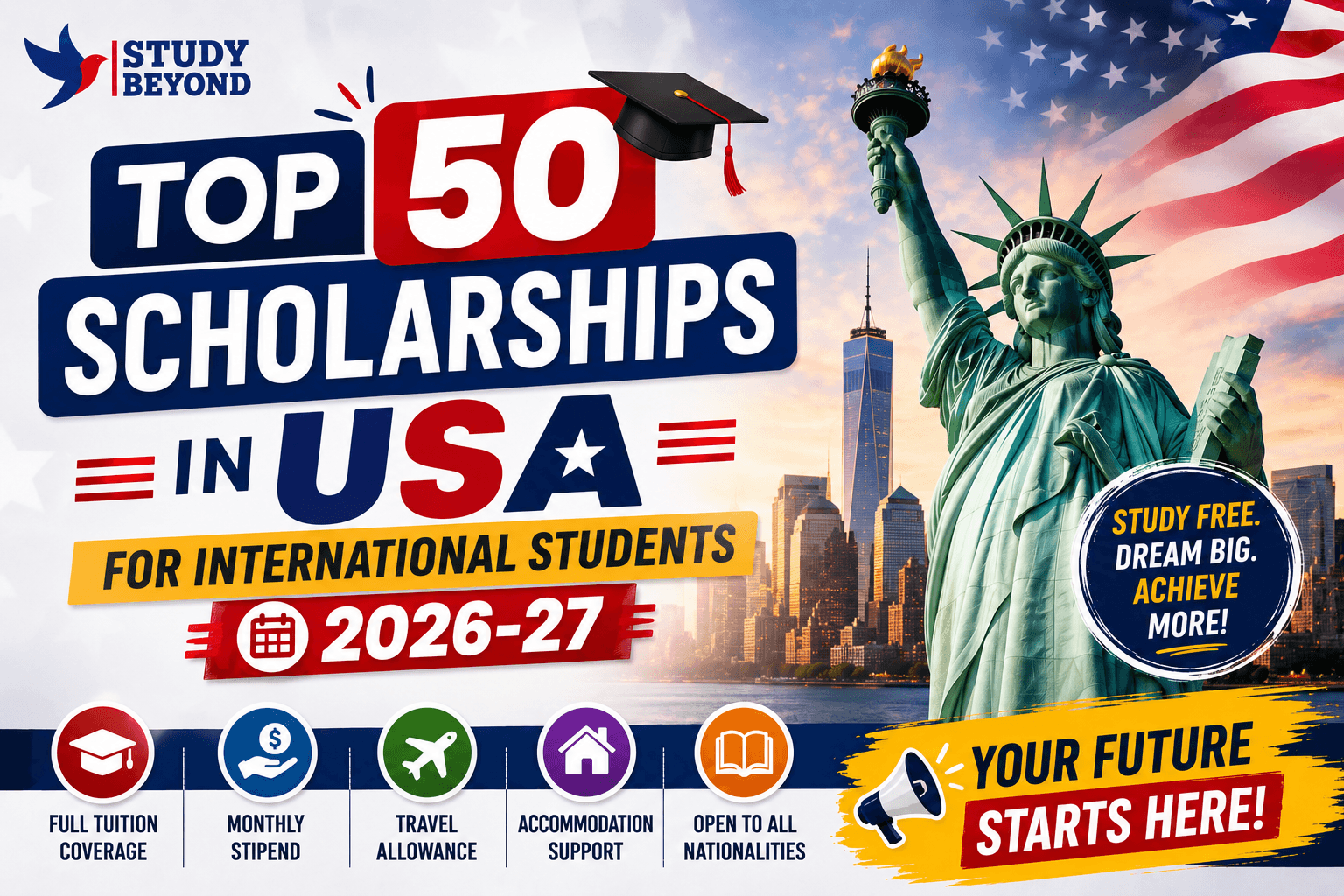 Top 50 Scholarships in USA for International Students 2026-27